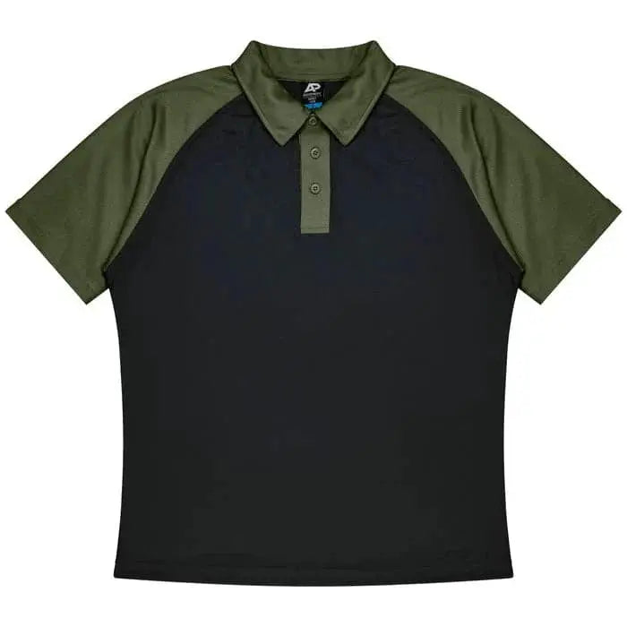 Aussie Pacific Manly Kids Polo Shirt 3318 Aussie Pacific BLACK/ARMY GREEN 4