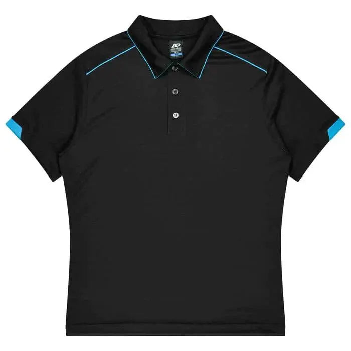 Aussie Pacific Currumbin Kids Polo Shirt 3320 Aussie Pacific BLACK/CYAN 4