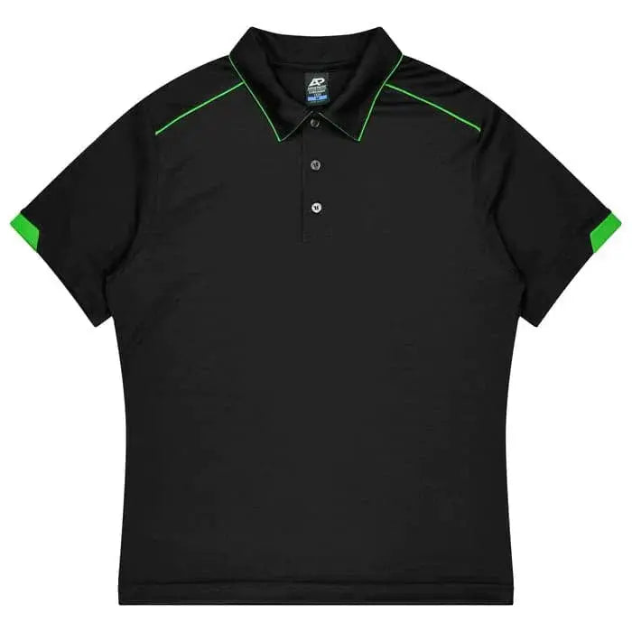 Aussie Pacific Currumbin Kids Polo Shirt 3320 Aussie Pacific BLACK/KAWA GREEN 4
