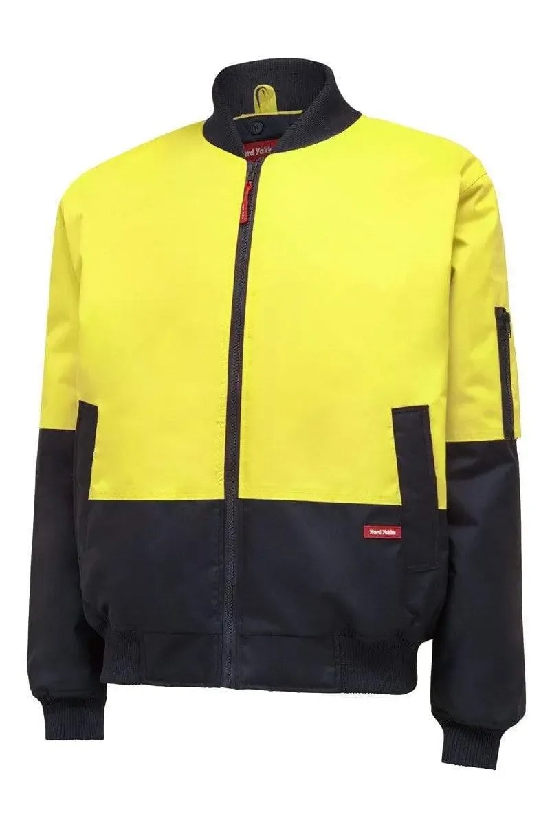 Hard Yakka Hi Vis Two Tone Jacket Y06670 in Yellow/Navy