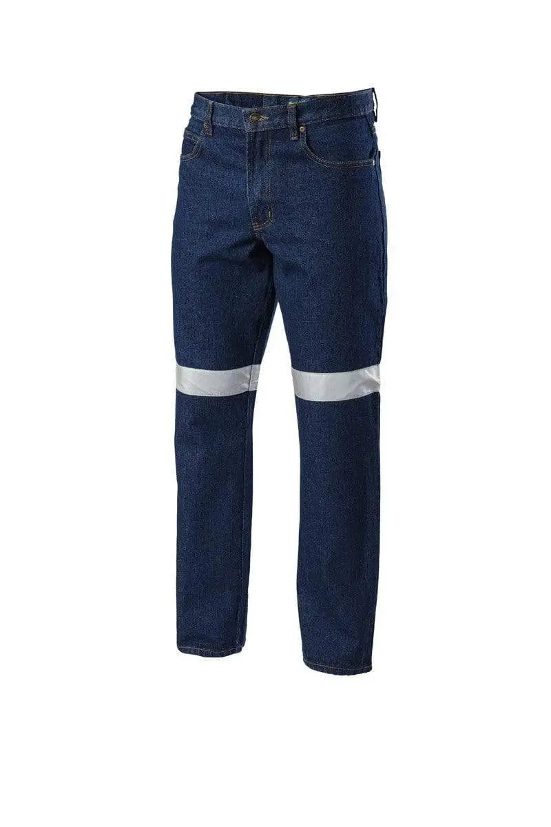 Hard Yakka Enzyme Washed Taped Denim Jean Y03513 Work Wear Hard Yakka Navy (NAV) 74L