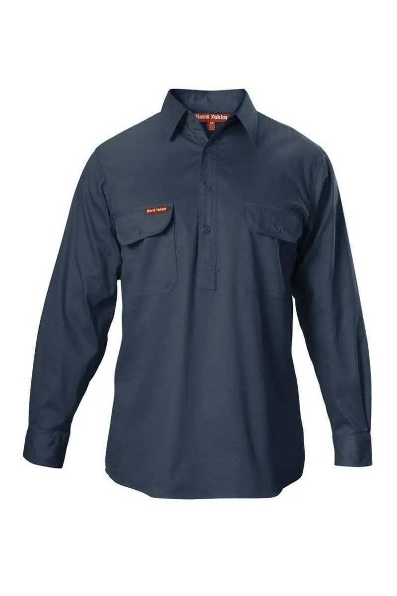 Hard Yakka Long Sleeve Cotton Drill Shirt Y07530 Work Wear Hard Yakka Green (GRN) S