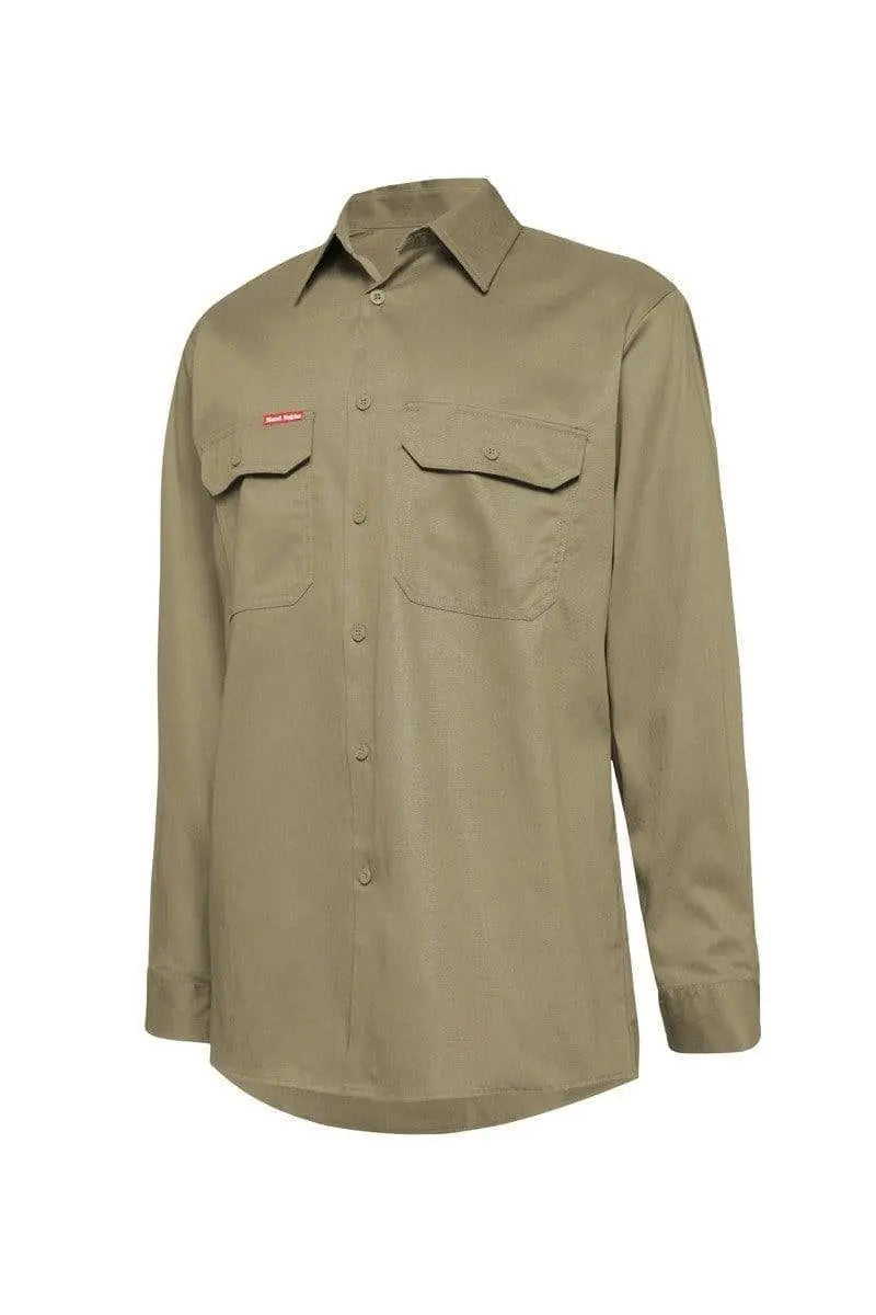 Hard Yakka Cotton Drill Long Sleeve Shirt Y07500 Work Wear Hard Yakka Khaki (KHA) XS