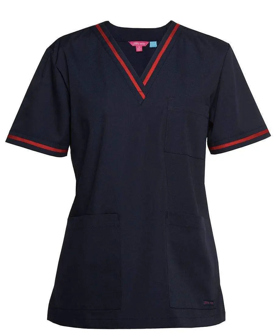JB'S Women’s Contrast Scrubs Top 4SCT1 Health & Beauty Jb's Wear Navy/Red 6