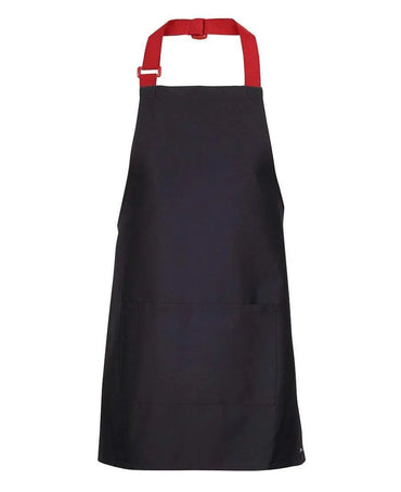 JB'S Wear Hospitality & Chefwear Black/Red / 65x71 Jb's Apron With Colour Straps 5ACS