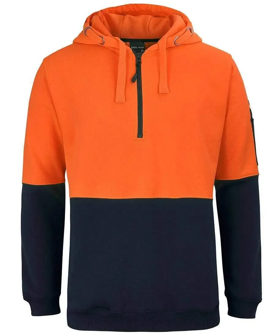 JB's half zip fleecy hoodie 6HVHZ in Orange/Navy