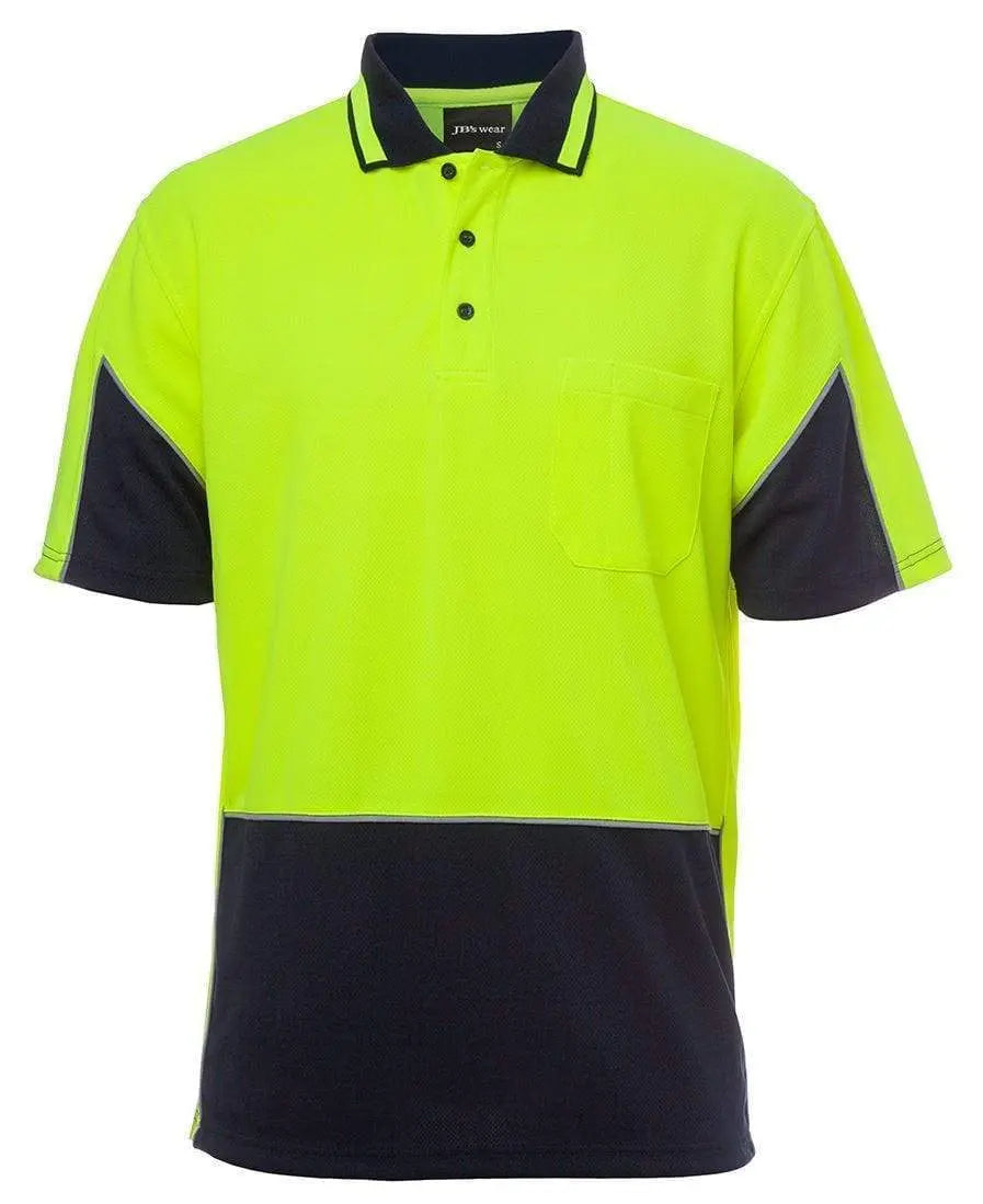 Jb's Wear Work Wear Lime/Navy / XS JB'S Hi-Vis Short Sleeve Gap Polo 6HVGS