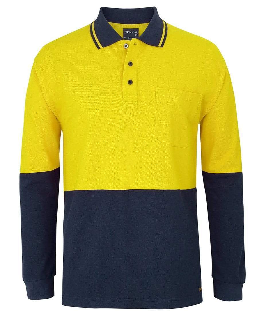 JB's hi vis traditional pique polo shirt 6HVQL in Yellow/Navy