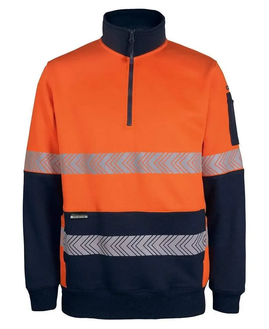 Jb's Hv 330g 1/2 Zip Segmented Tape Fleece 6DPS in Orange/Navy