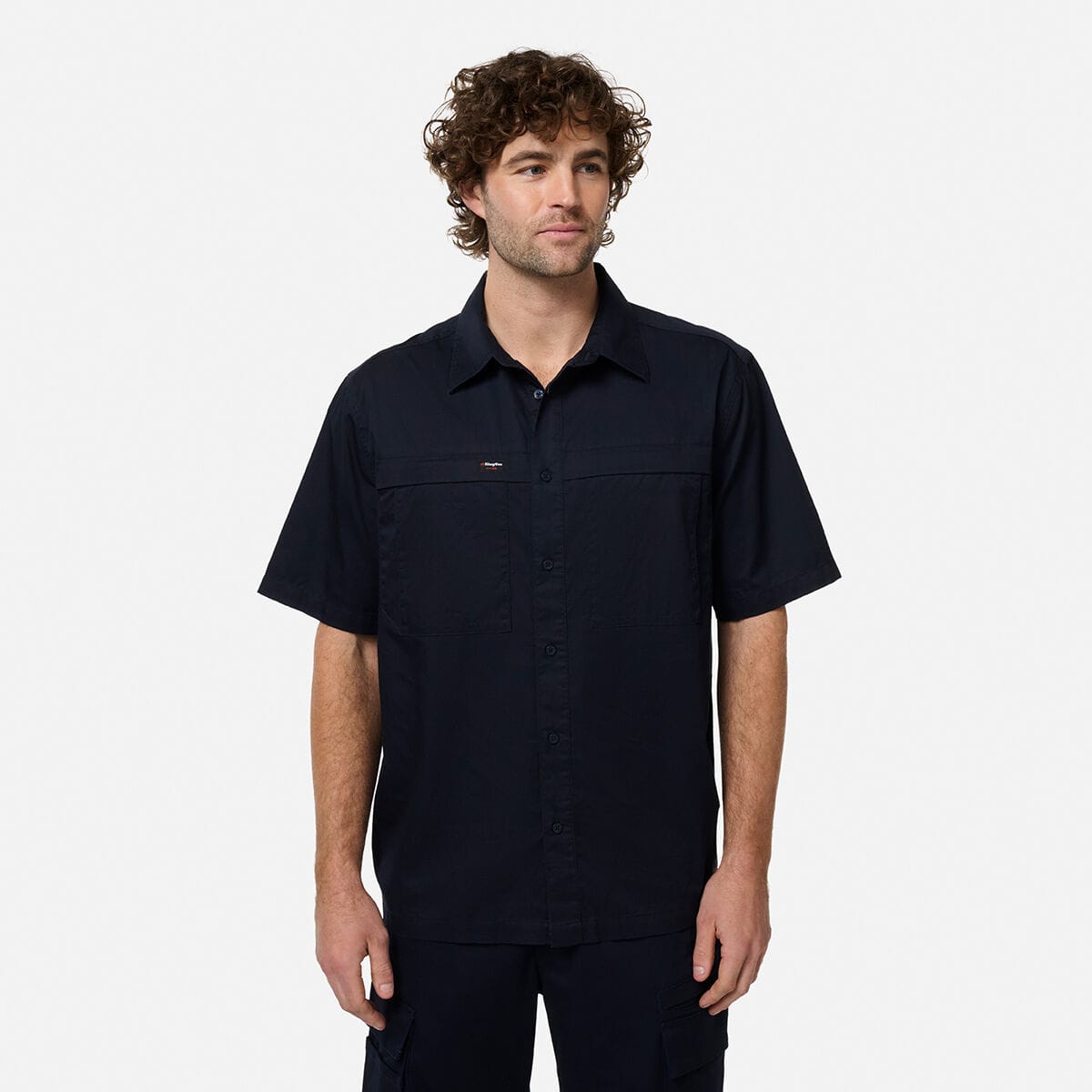 KingGee Tradeform Short Sleeve Overshirt K14004 Oiled Navy front