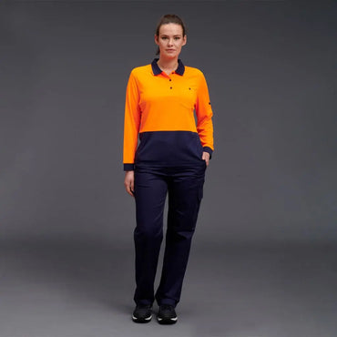 KingGee Women's HyperFreeze Spliced Long Sleeve Work Polo Shirt K44730 KingGee