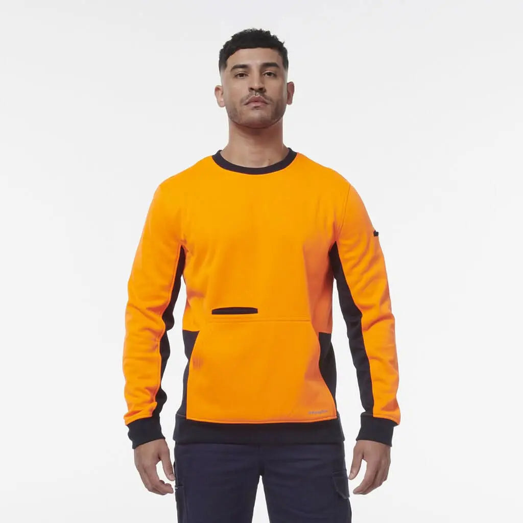KingGee Hi Vis Spliced Crew Neck Fleece K55062
