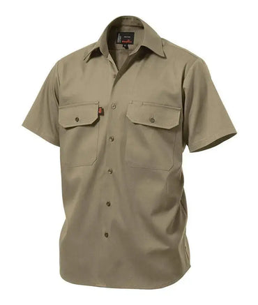 KingGee Open Front Short Sleeve Drill Work Shirt K04030 Metro Workwear.