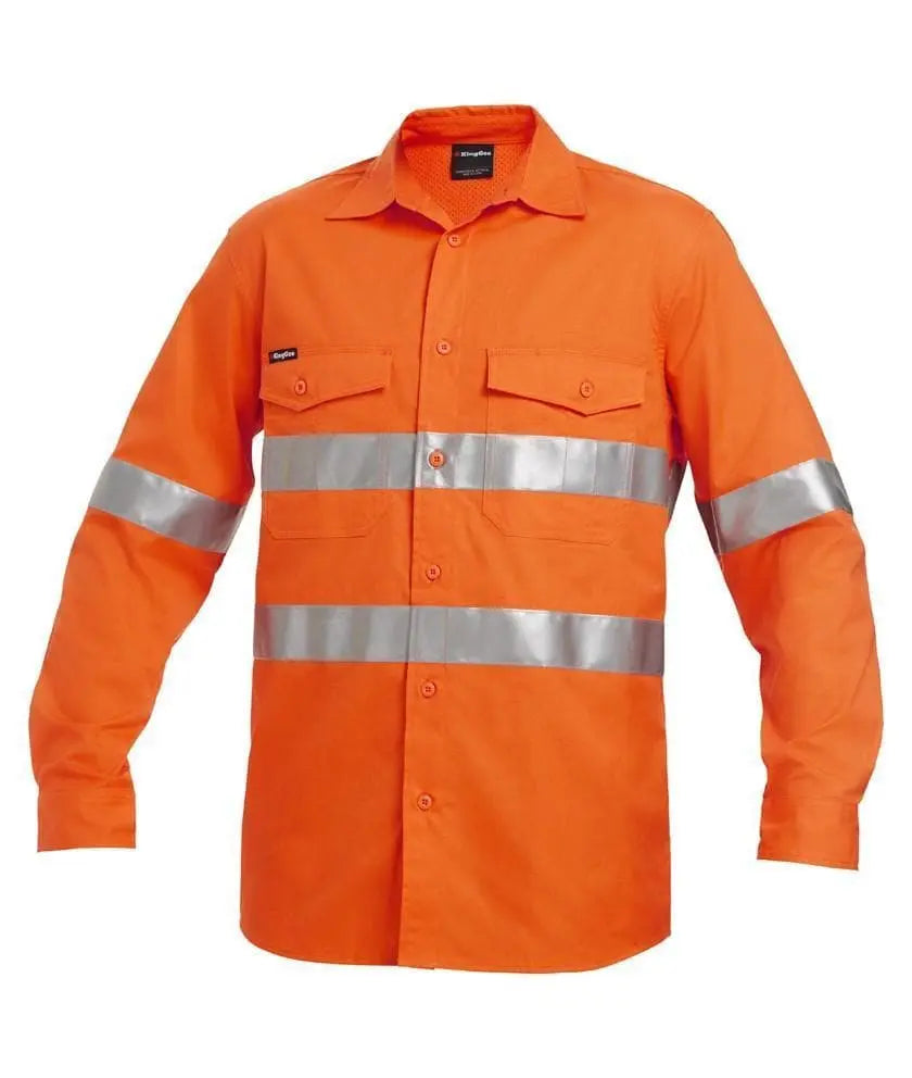 KingGee Work Wear Orange / 2XS KingGee Workcool 2 Hi-Vis Reflective Shirt L/S K54890
