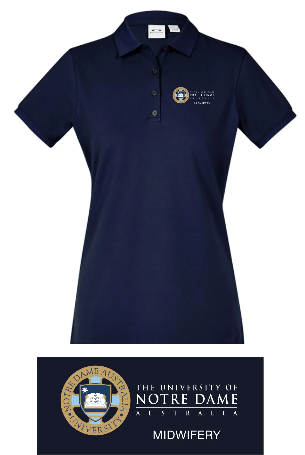 UNDA Women's MIDWIFERY Navy Polo Shirt MW105LS Flash Uniforms