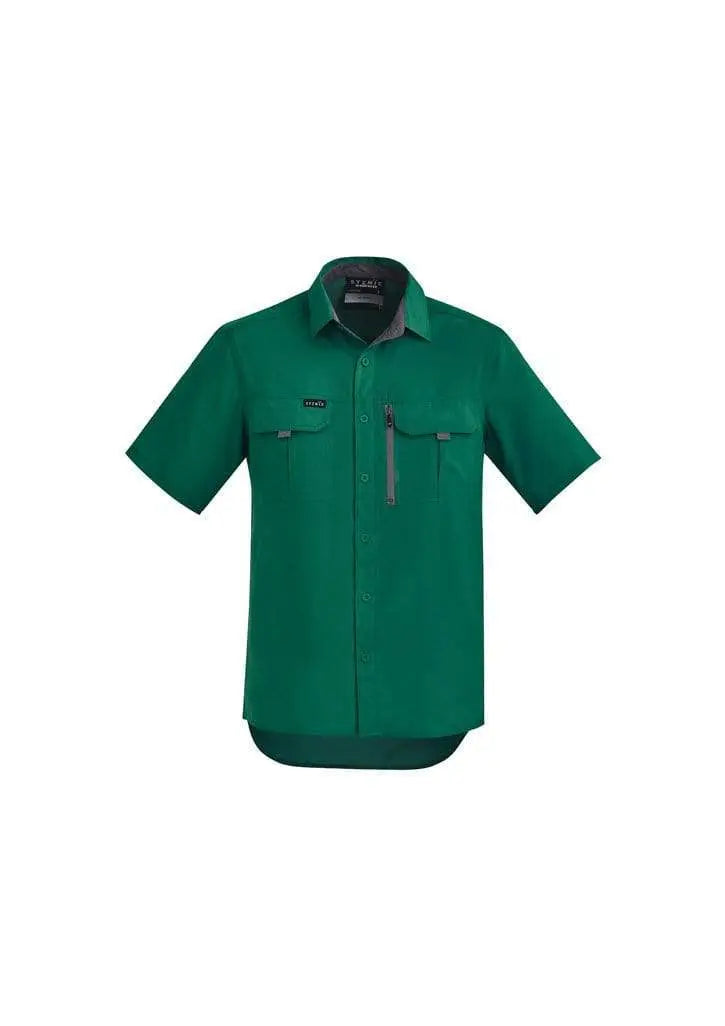 SYZMIK Men's Outdoor Short Sleeve Shirt ZW465 Work Wear Syzmik Green 7XL