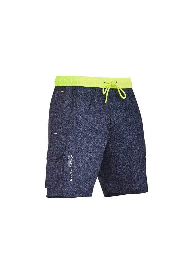 SYZMIK mens streetworx stretch work board short zs240 Work Wear Syzmik Navy Marle XXS