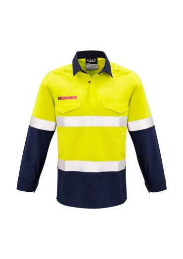 SYZMIK Men’s Closed Front Hoop Taped Spliced Shirt ZW133 Metro Workwear.