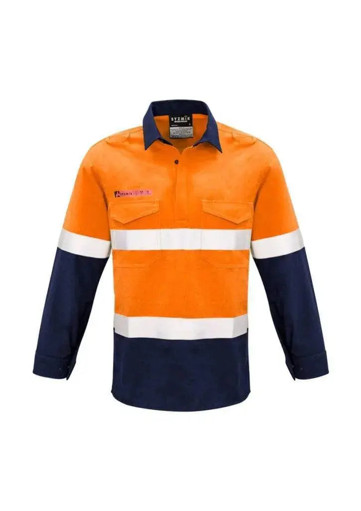 SYZMIK Men’s Closed Front Hoop Taped Spliced Shirt ZW133 Metro Workwear.