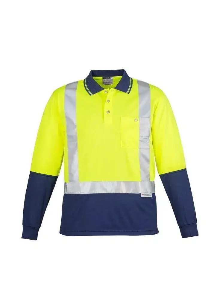 Syzmik Men’s Hi Vis Spliced Polo - Long Sleeve Shoulder Taped ZH234 Metro Workwear.