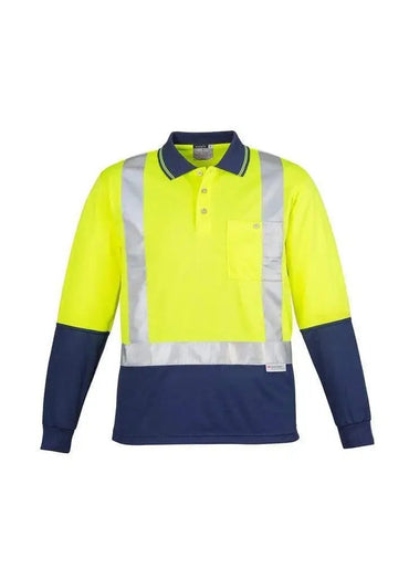 Syzmik Men’s Hi Vis Spliced Polo - Long Sleeve Shoulder Taped ZH234 Metro Workwear.
