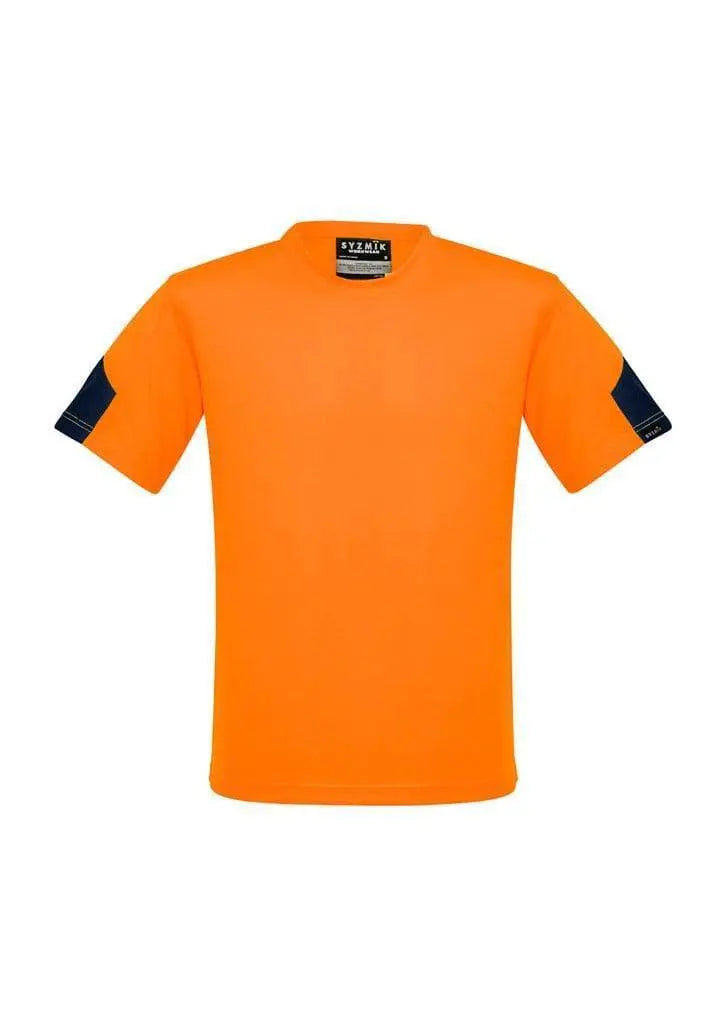 SYZMIK Men’s Hi Vis Squad T-Shirt ZW505 Work Wear Syzmik Orange/Navy XS
