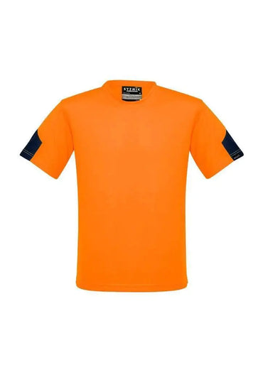 SYZMIK Men’s Hi Vis Squad T-Shirt ZW505 Work Wear Syzmik Orange/Navy XS