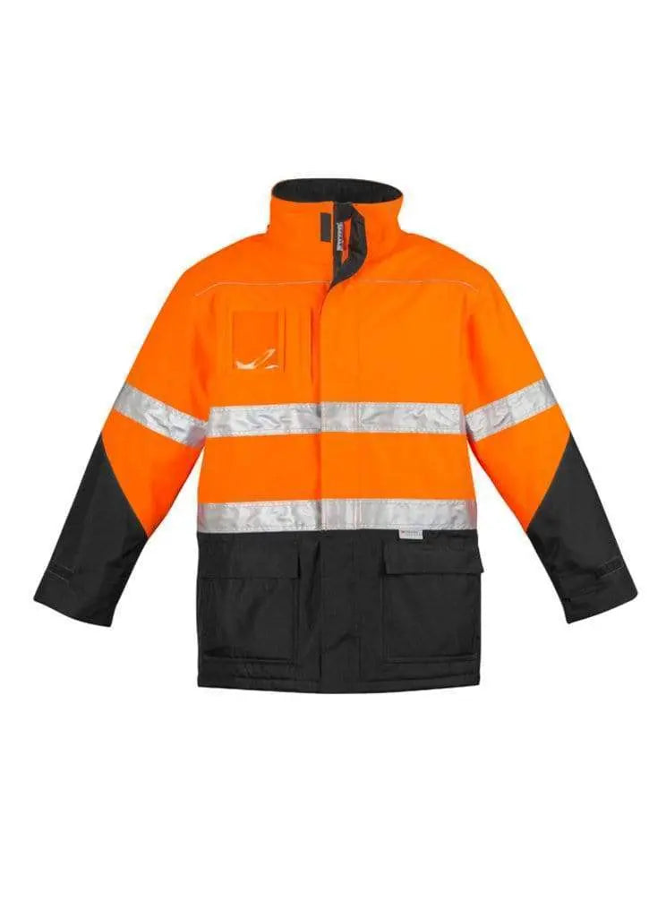 SYZMIK Men’s Hi Vis Storm Jacket ZJ350 Work Wear Syzmik Orange/Black XXS