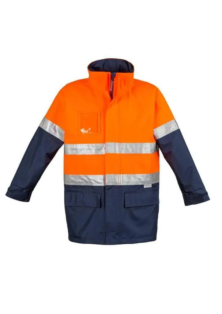 SYZMIK Men’s Hi Vis Waterproof Lightweight Jacket ZJ355 Work Wear Syzmik Orange/Navy S