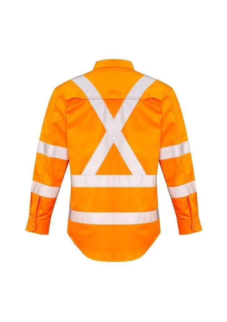 SYZMIK Men’s Hi-Vis X Back Taped Shirt ZW690 Work Wear Syzmik Orange XL