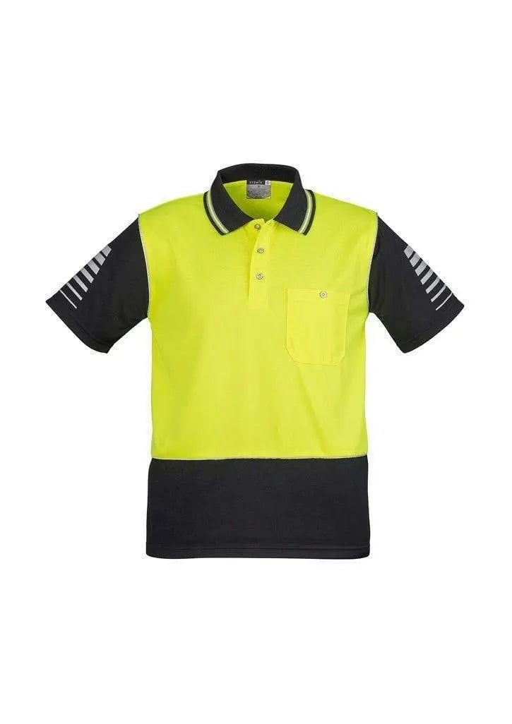 SYZMIK Men’s Hi Vis Zone Polo ZH236 Work Wear Syzmik Yellow/Black 7XL