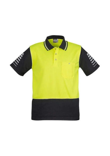 SYZMIK Men’s Hi Vis Zone Polo ZH236 Work Wear Syzmik Yellow/Black 7XL