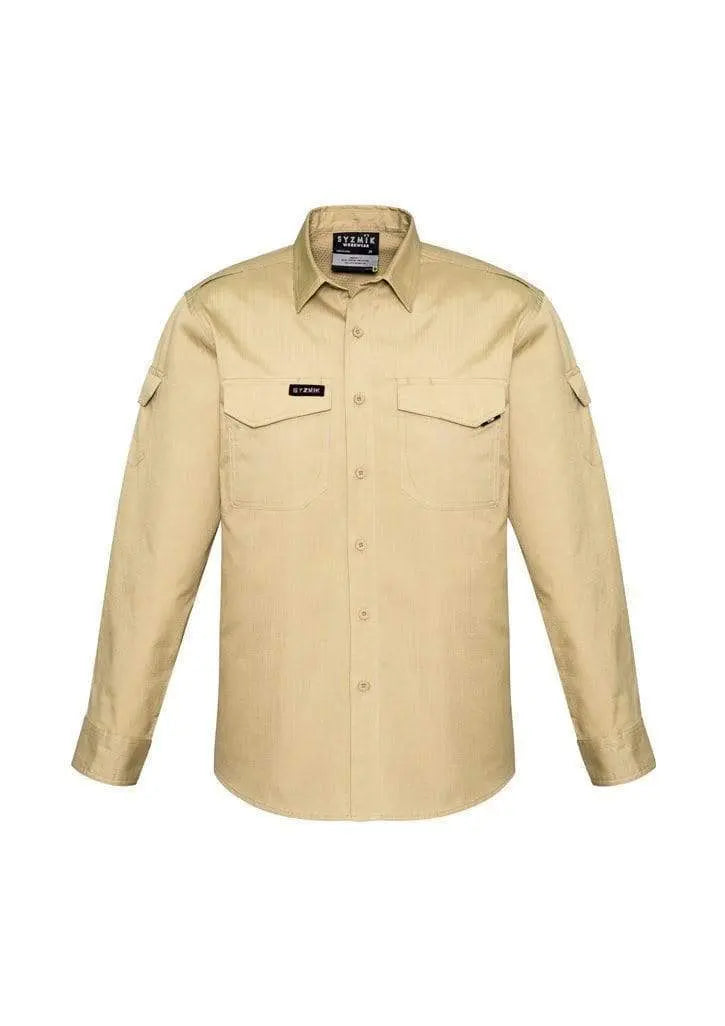SYZMIK Men’s Rugged Cooling Men’s L/S Shirt ZW400 Work Wear Syzmik Khaki 7XL