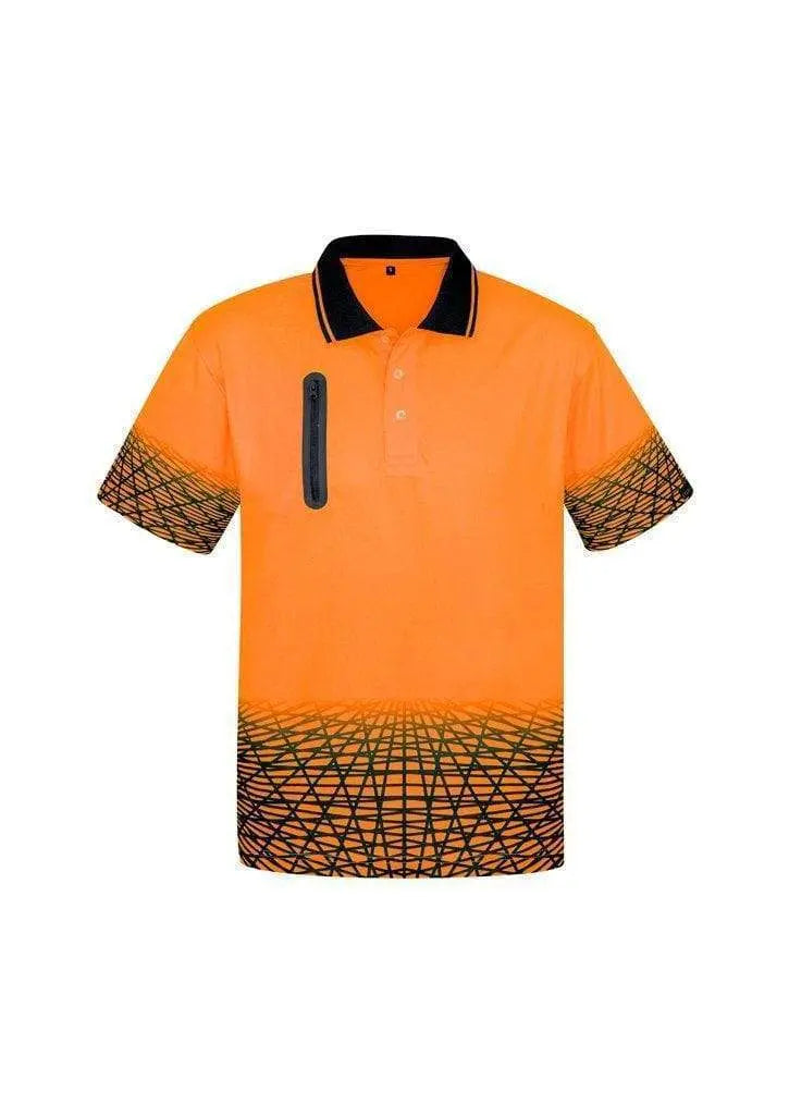 SYZMIK Men’s Tracks Polo ZH300 Work Wear Syzmik Orange/Navy XXS