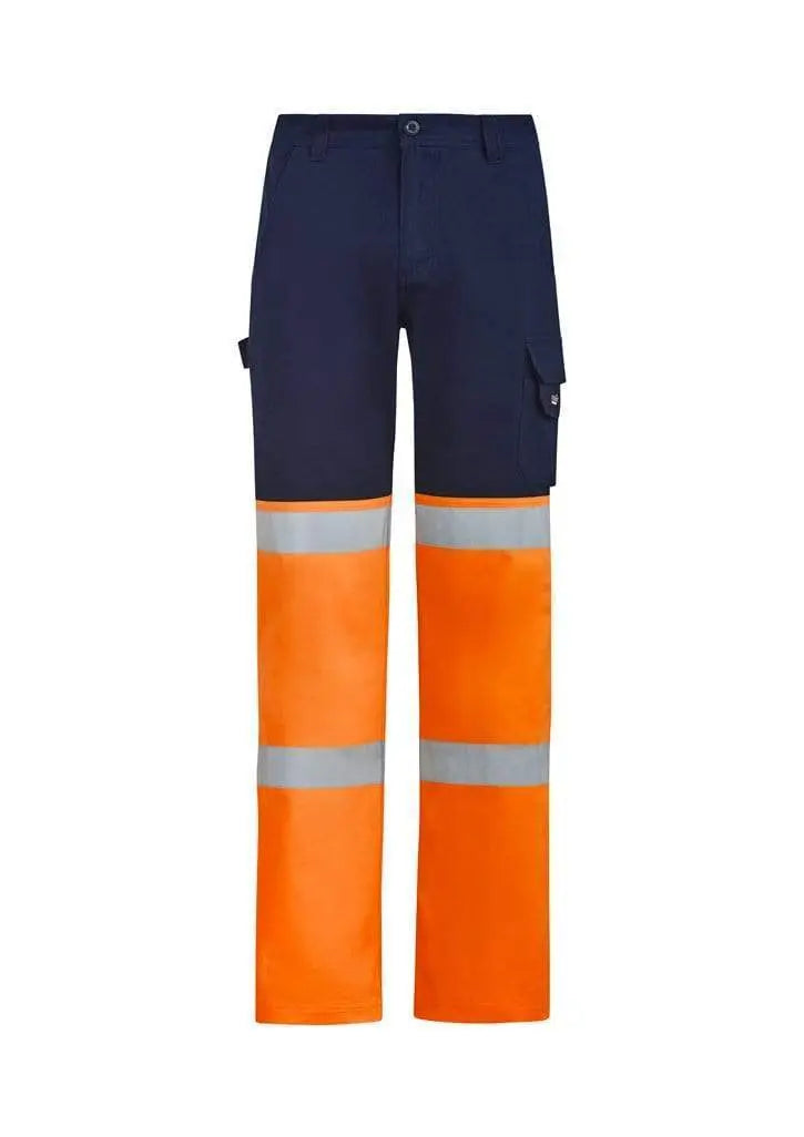 SYZMIK mens bio motion hi vis taped pant zp980 Work Wear Syzmik Orange/Navy 72