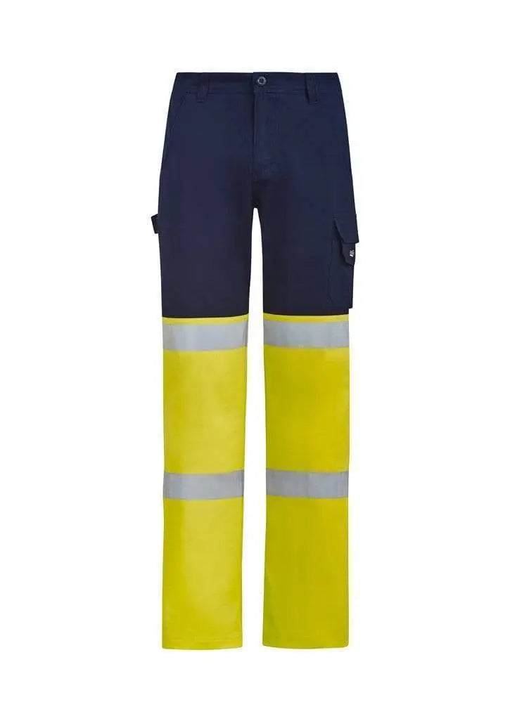 SYZMIK mens bio motion hi vis taped pant zp980 Work Wear Syzmik Yellow/Navy 72
