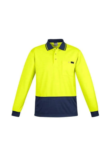 SYZMIK mens comfort back l/s polo zh410 Work Wear Syzmik Yellow/Navy S