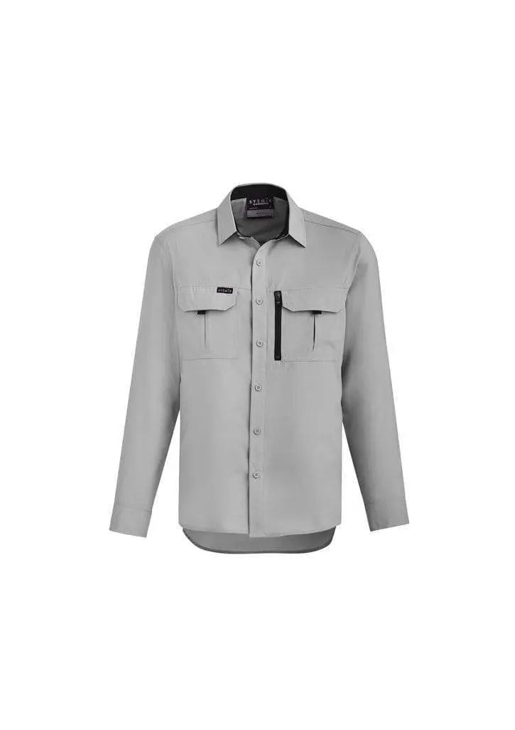 SYZMIK mens outdoor l/s shirt zw460 Work Wear Syzmik Stone 7XL