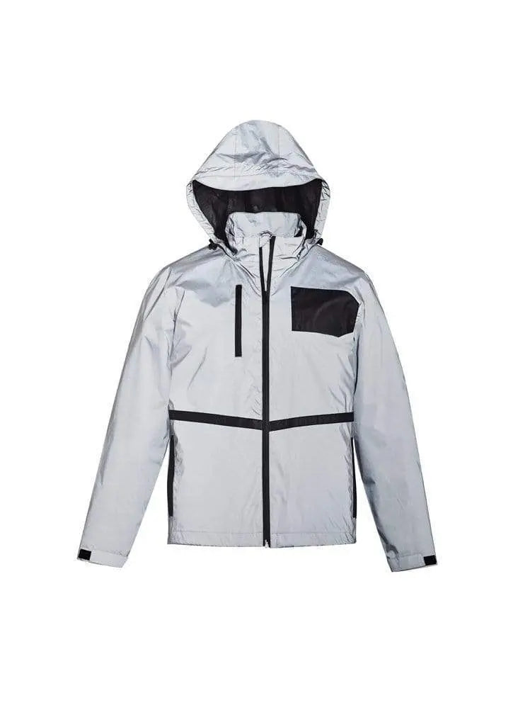 SYZMIK unisex streetworx reflective waterproof jacket zj380 Work Wear Syzmik Silver 4XL