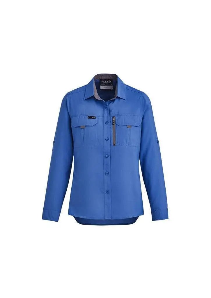 SYZMIK WOMEN OUTDOOR L/S SHIRT ZW760 Work Wear Syzmik Blue 8