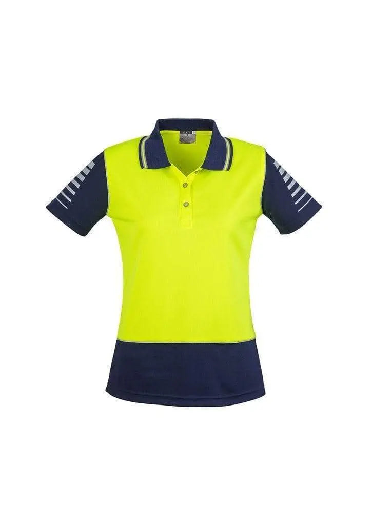 SYZMIK Women’s Hi Vis Zone Polo ZHL236 Work Wear Syzmik Yellow/Navy 24