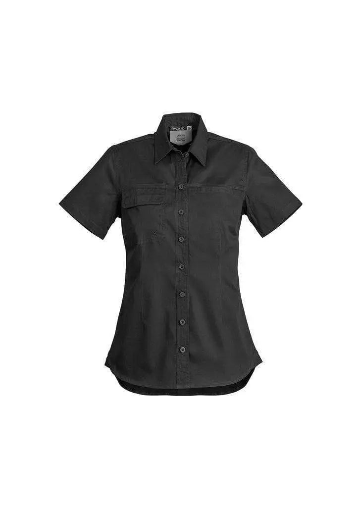 SYZMIK Women’s Lightweight Tradie Shirt - Short Sleeve ZWL120 Work Wear Syzmik Black 8