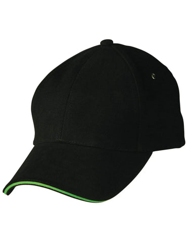 Sandwich Peak Cap Ch18 Active Wear Winning Spirit Black/Lime One size fits most