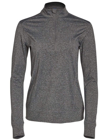 Winning Spirit Ultimate Half Zip Long Sleeve Sweat Top- Ladies FL26 Active Wear Winning Spirit Charcoal 6