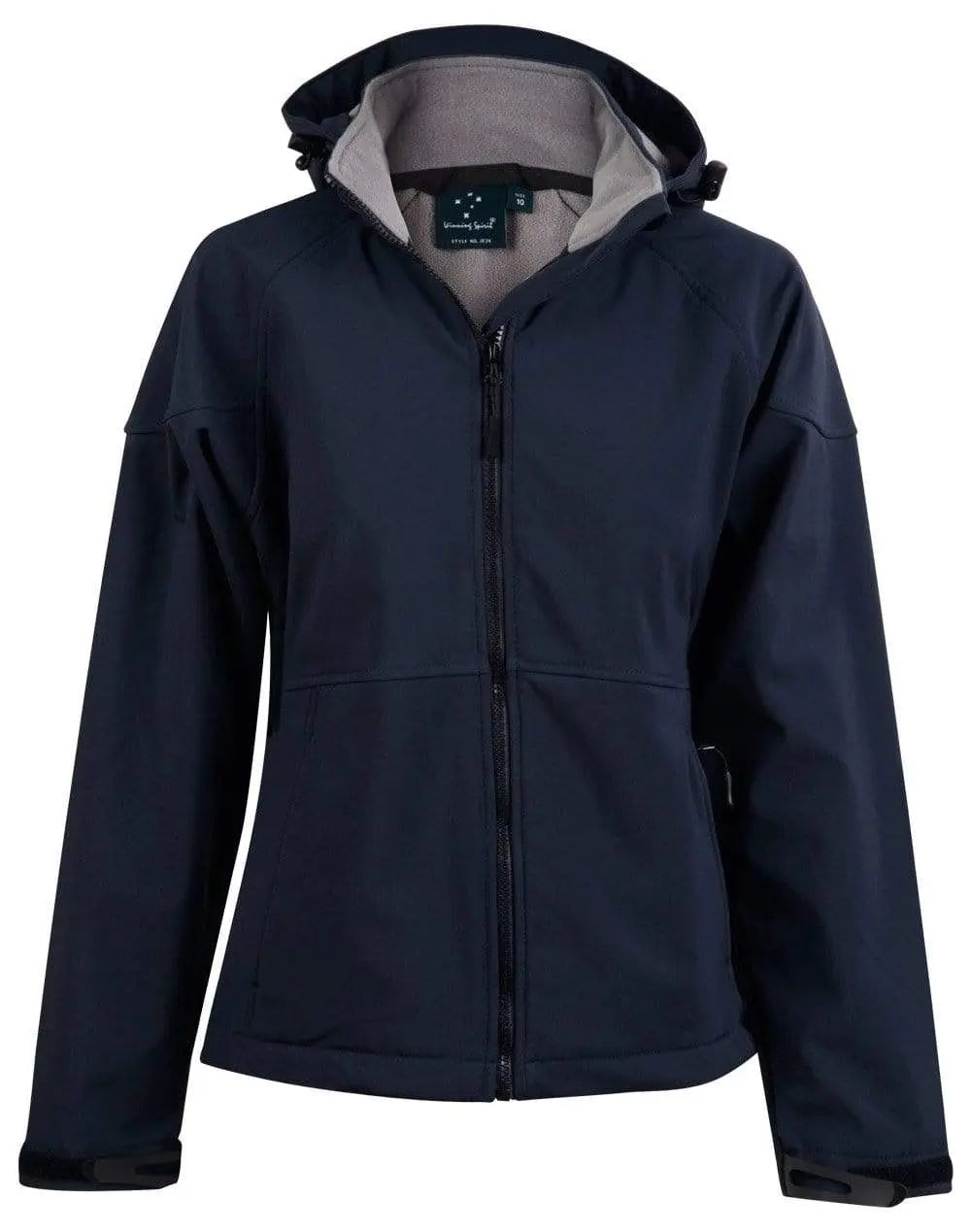 Winning Spirit Aspen Softshell Hood Jacket Ladies' Jk34 Casual Wear Winning Spirit Navy/Charcoal 8