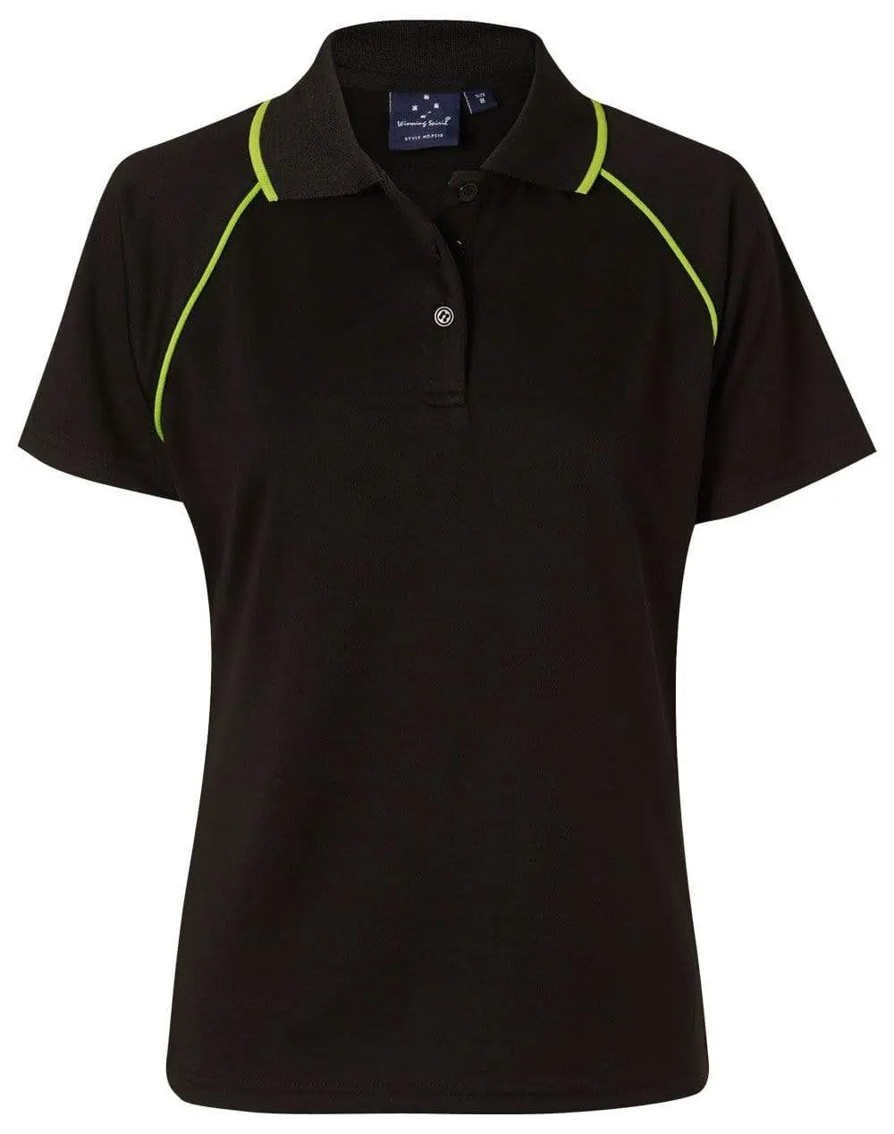 WINNING SPIRIT CHAMPION POLO Ladies' PS19 Casual Wear Winning Spirit Black/Lime 8