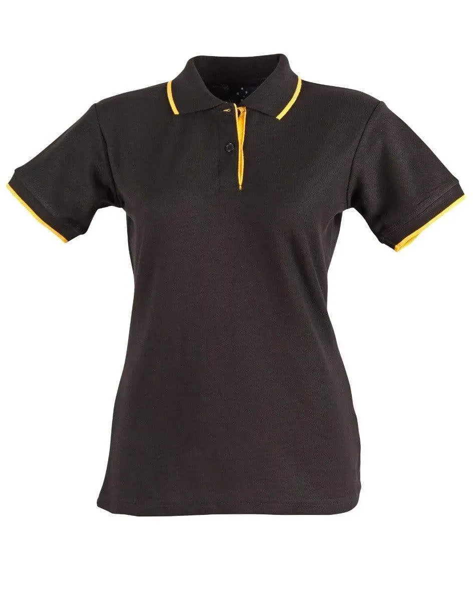 Winning Spirit Liberty Polo Ladies Ps48a Casual Wear Winning Spirit Black/Gold 6
