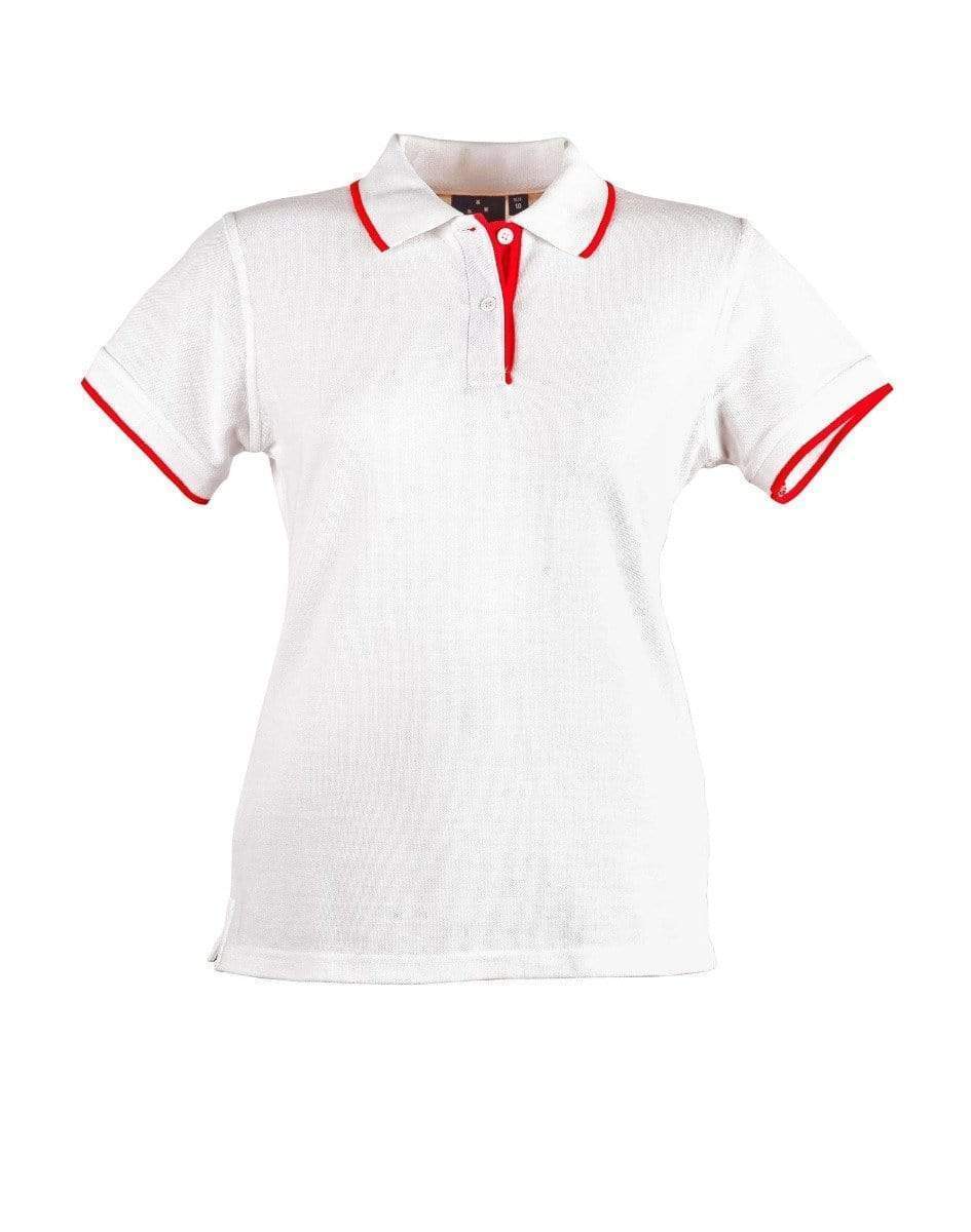 Winning Spirit Liberty Polo Ladies Ps48a Casual Wear Winning Spirit White/Red 6