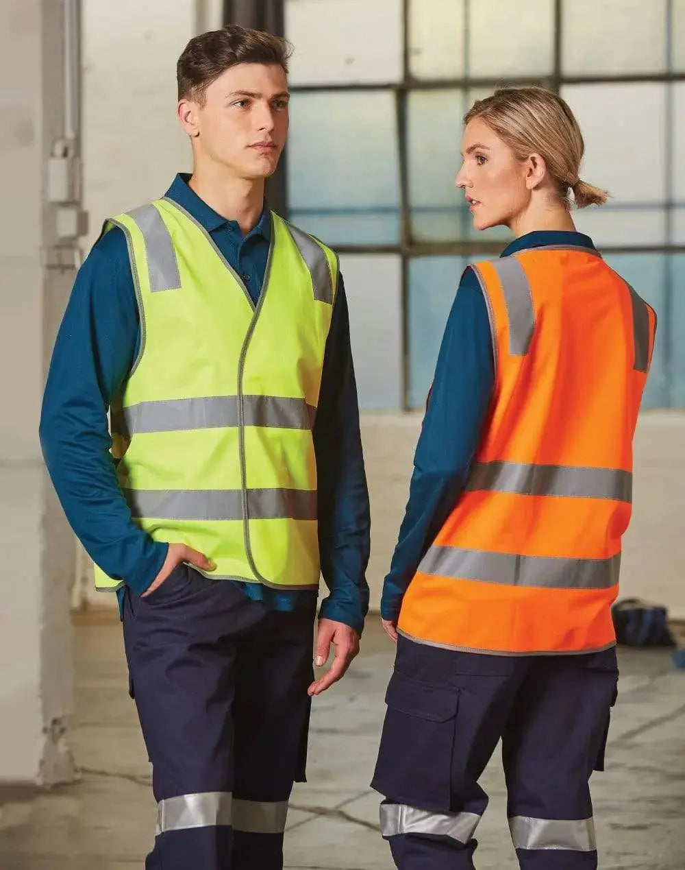 Winning Spirit safety vest with shoulder tapes SW43 Metro Workwear.
