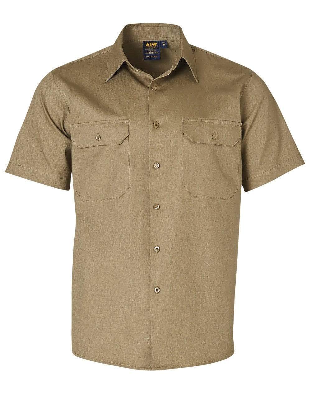 Cotton Drill Short Sleeve Work Shirt WT03 Work Wear Winning Spirit Khaki S